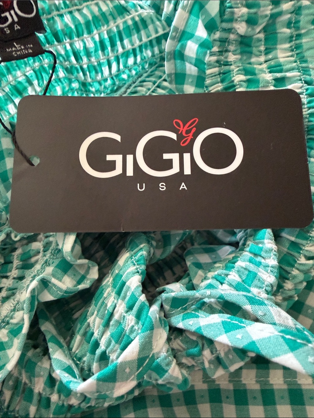 Green Gingham Ruffle Maxi Dress large - Picture 6 of 7